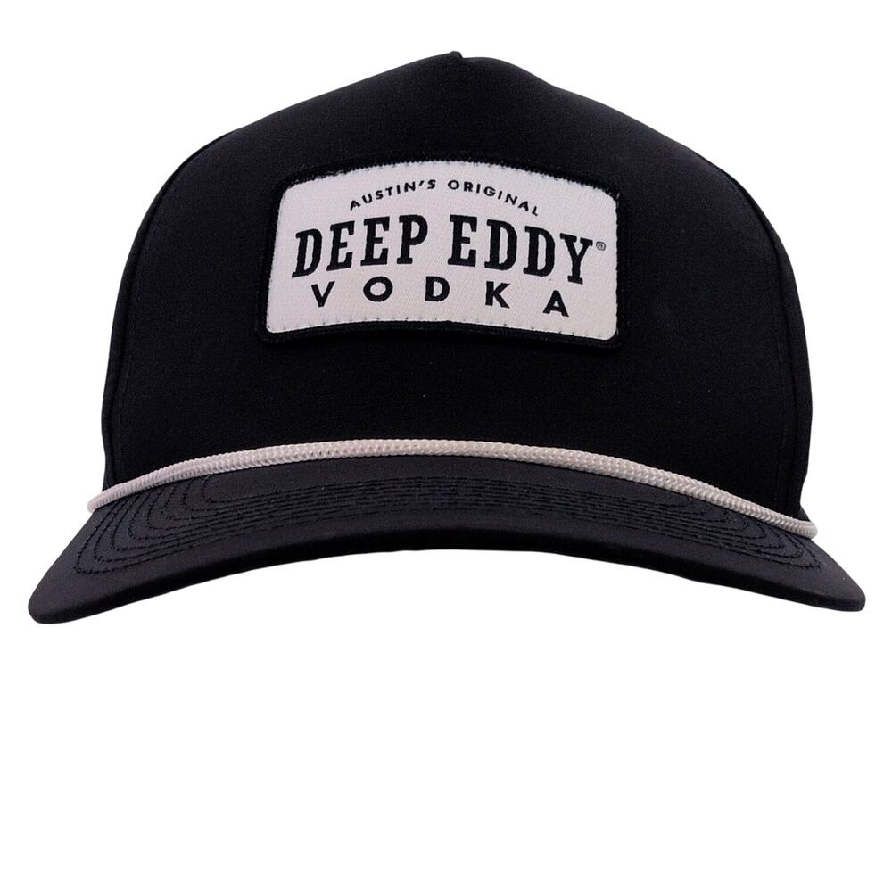 Deep Eddy Vodka Trucker Snapback Hat Black White Rope Patch Cap Austin Original